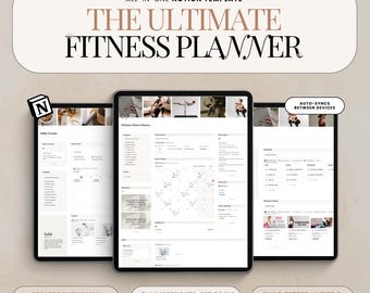 Fitness Planner Notion Template Gym Tracker Workout Planner Weight Loss Tracker Habit Tracker Digital Fitness Planner