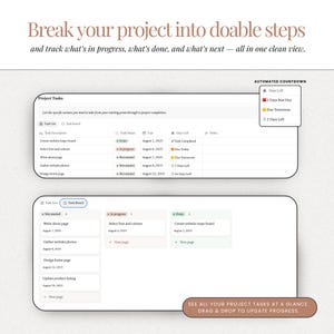 Project task tracker Notion