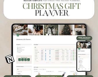 Notion Christmas Gift Planner Christmas Planner Notion Template  Christmas Wishlist Christmas Card Tracker Gift Tracker Christmas Budget