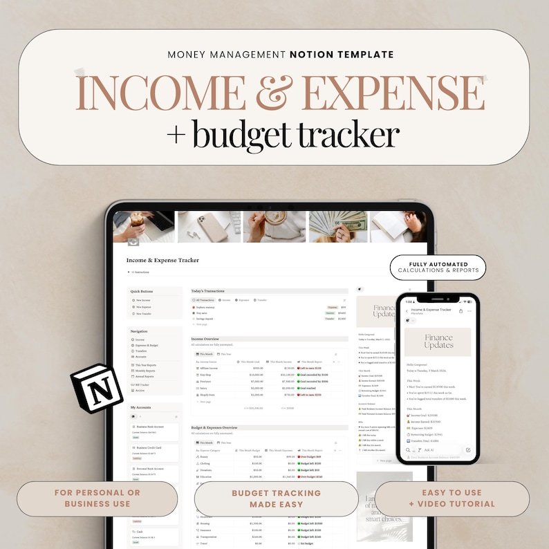 Income and Expense tracker Notion
