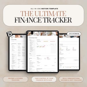 Notion Finance Tracker Personal Finance Spending Tracker Income Tracker Monthly Budget Tracker Bill Tracker Savings Tracker Notion Template