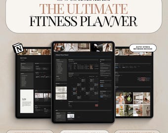 Notion Fitness Planner Digital Fitness Planner Dark Mode Notion Template Weight Loss Tracker Gym Planner Workout Planner Fitness Tracker