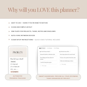 Simple project planner Notion