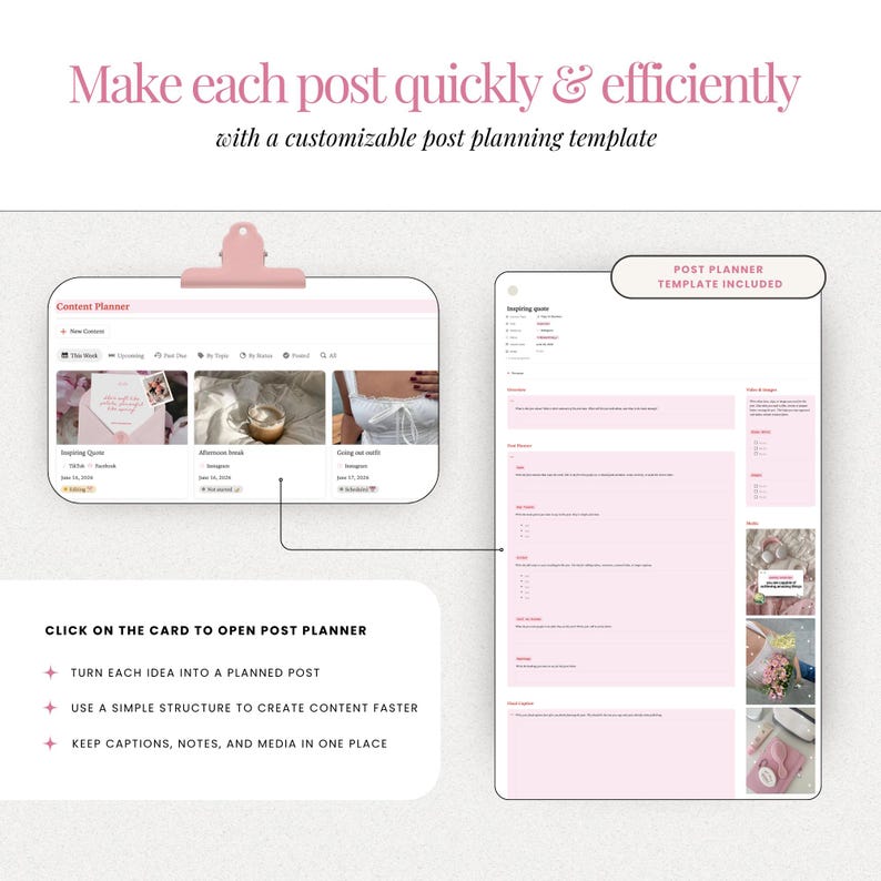 digital content planner for social media managers