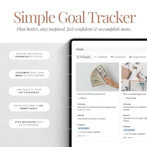 Digital goal planner Notion template