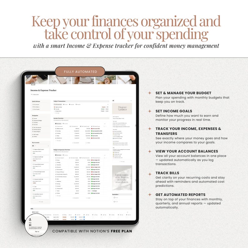 personal finance tracker notion