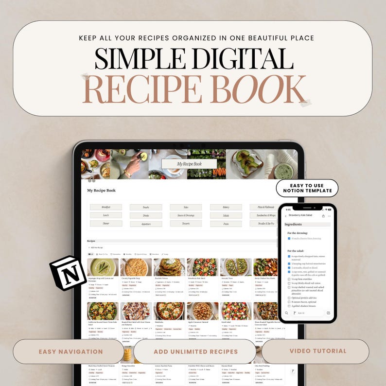 Notion digital recipe book