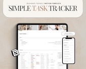 Task Tracker Notion Template Digital To Do List Productivity Planner Weekly Planner Simple Task Manager Notion Life Planner Task Calendar