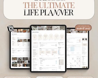 Notion Life Planner Ultimate Life Planner Notion Template All In One Notion Dashboard 2026 Digital Life Planner Aesthetic Notion Template