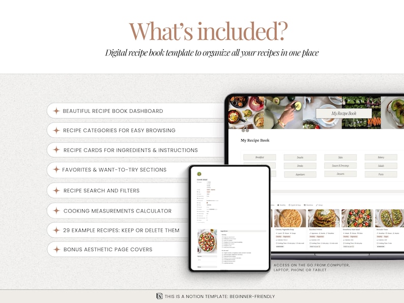 recipe template instant download