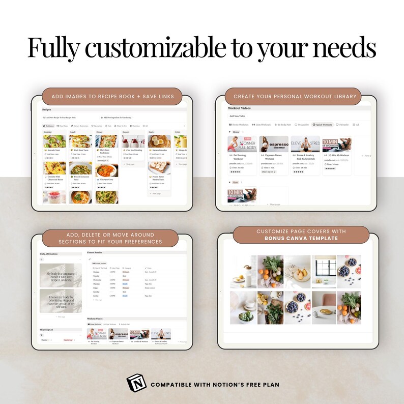 nutrition planner Notion