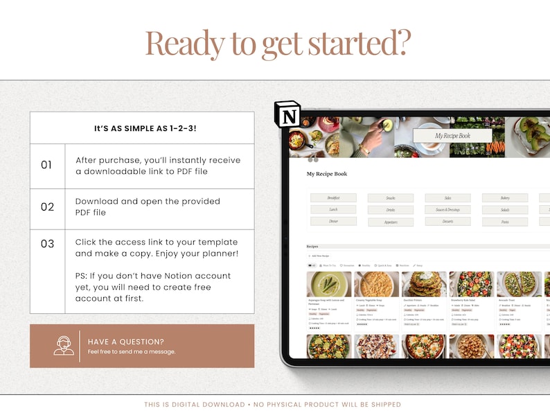 cook book template for Notion