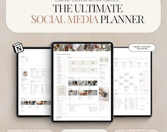 Social Media Content Planner Notion Template Content Creator Planner Content Calendar Social Media Manager Notion Content Planner