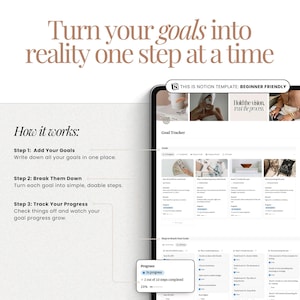 Digital goal planner - action plan and goal progress tracker Notion