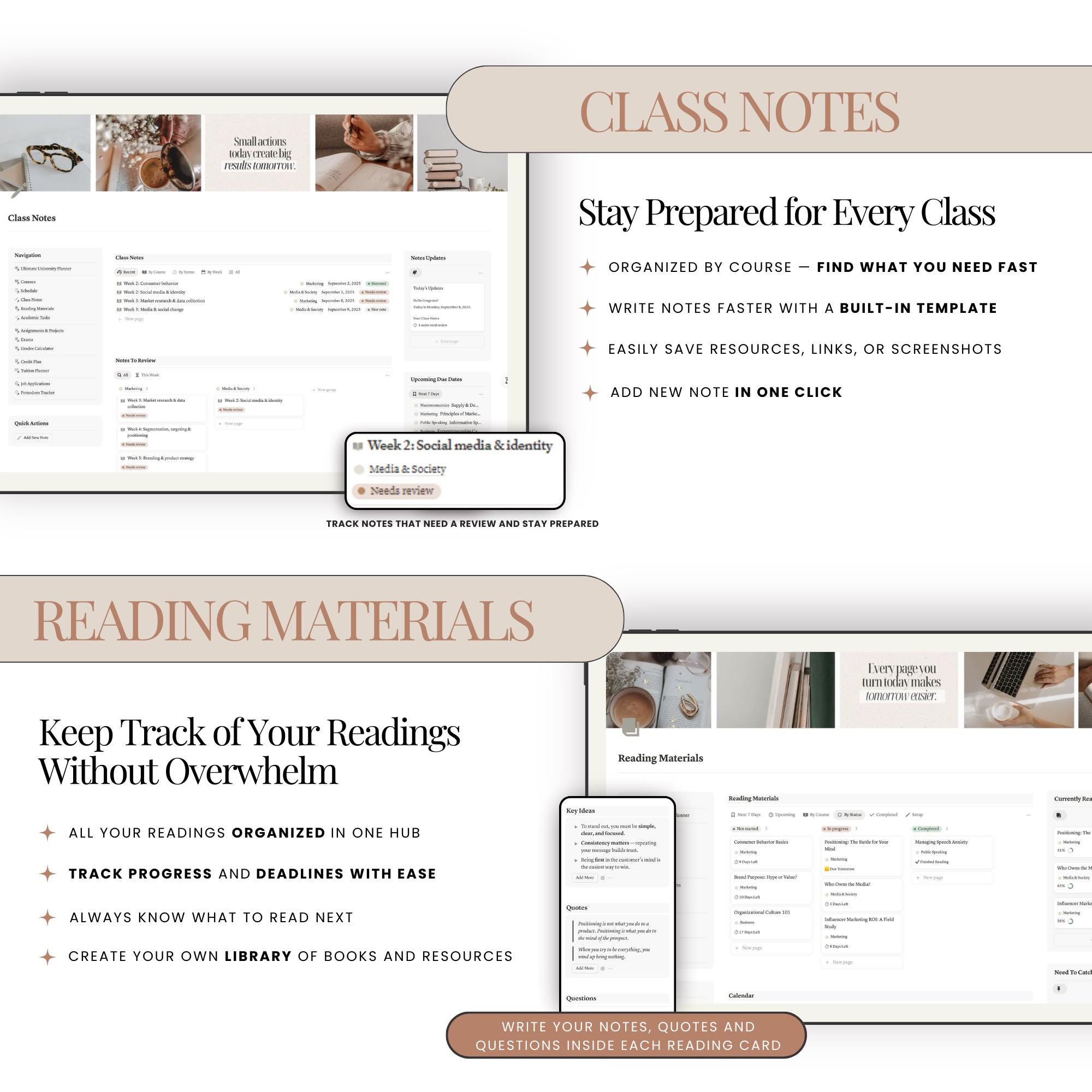 Notion University Planner Academic Planner Assignment Tracker Student ...