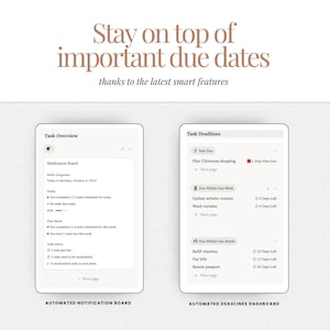 Notion productivity business planner and work planner