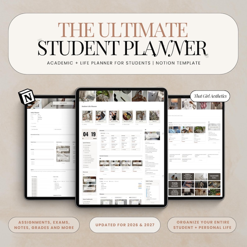 Student Planner Notion Template