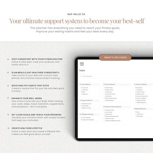 Fitness and wellness planner index