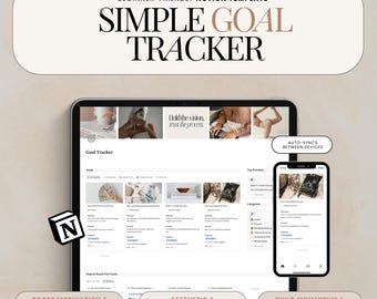 Notion Goal Planner Progress Tracker Productivity Planner Goal Tracker Notion Template Digital Goal Planner Notion Aesthetic Action Plan