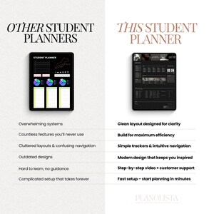 Notion Student Planner Dark Mode Planner Assignment Tracker College ...