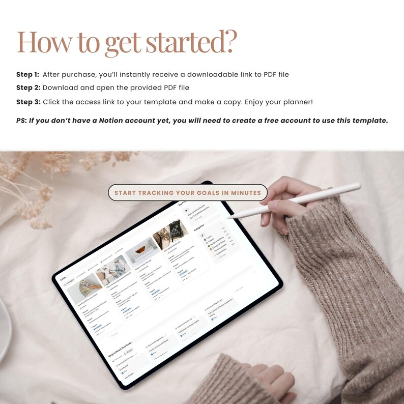 Notion template Goal planner