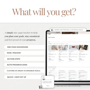 Notion planner Goal tracker