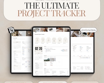 Notion Project Management Planner Task Tracker Project Tracker Productivity Notion Template Time Tracker Business and Work Planner