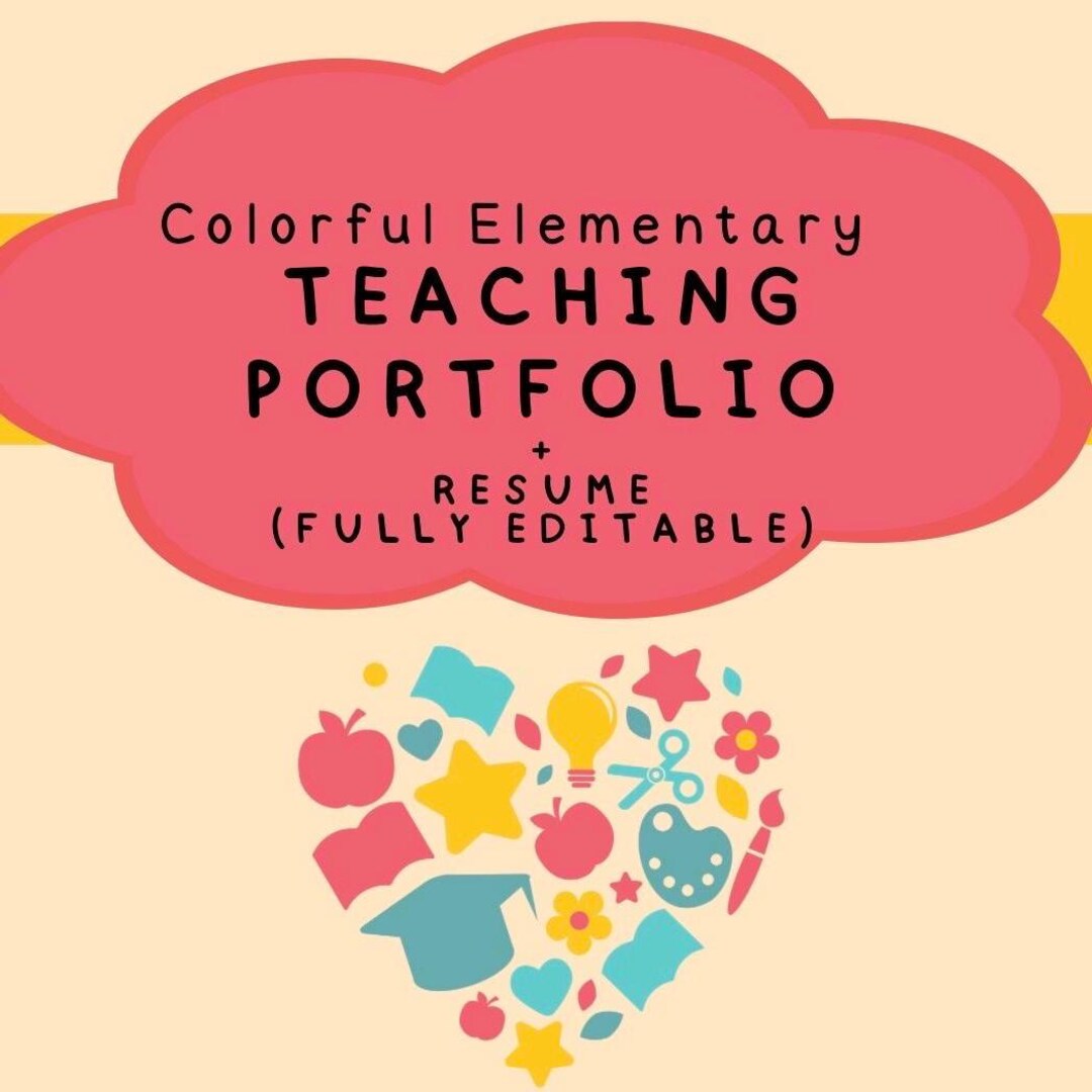 Colorful Elementary Teaching Portfolio & Resume Template | Editable ...