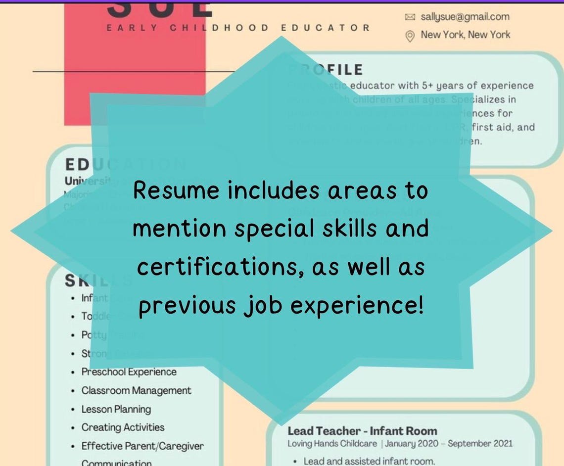 Colorful Elementary Teaching Portfolio & Resume Template | Editable ...