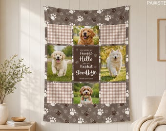 Custom Pet Memorial Blanket Personalized Pet Photo Blanket Rainbow Bridge Memorial Blanket Pet Loss Gift Dog Remembrance Blanket