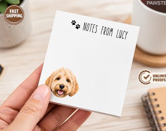 Custom Sticky Notes Using Pet Photo + Name Personalized Sticky Notes Dog Message Pad Personalized Sticky Notes Custom Sticky Note Pads