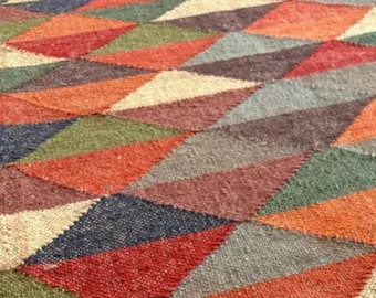 Modern Indian Handwoven Wool Jute Vintage Kilim Rugs For Living Room Custom Size Rug Oushak Rug ,Home Decor Kilim Rug Traditional Kilim Rug