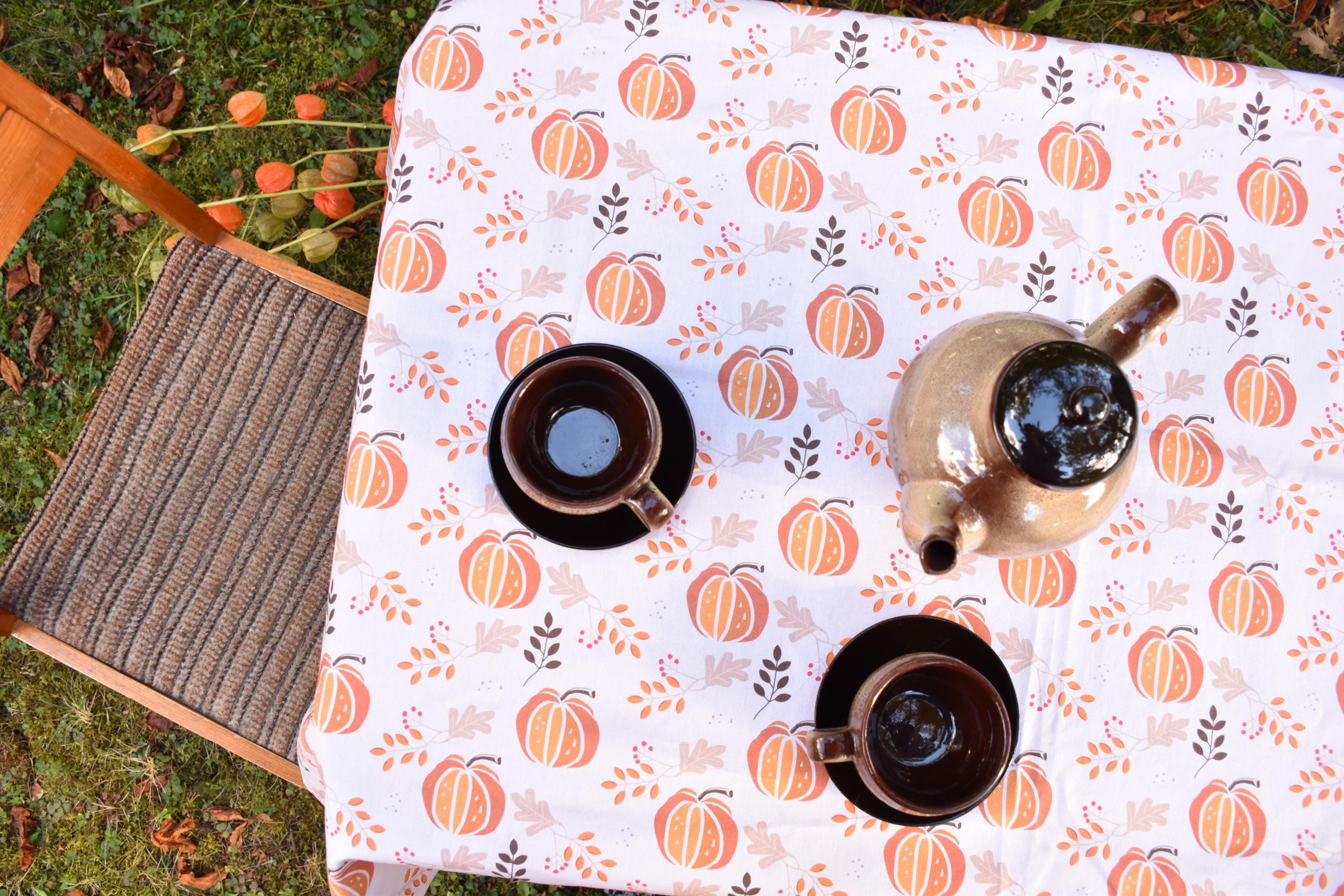 Eikione Runde Halloween Tischdecke – Herbst Deko Mit Kürbismotiv, Wasserdicht & Schmutzabweisend, 152 Cm, Perfekt Für Erntedank, Geburtstag Oder Weihnachtsfeier Runde Tischdecke Kürbis