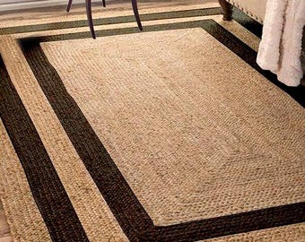 Braided Jute Rug: Custom Scalloped Bohemian Runner