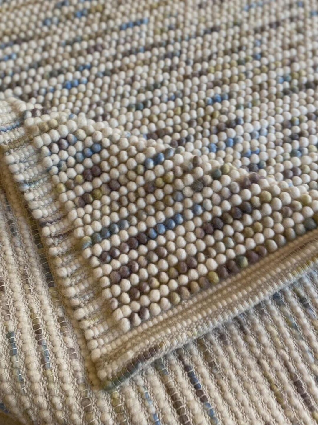 Handwoven Wool Area Rug, Textured Modern Farmhouse Carpet, Neutral ...