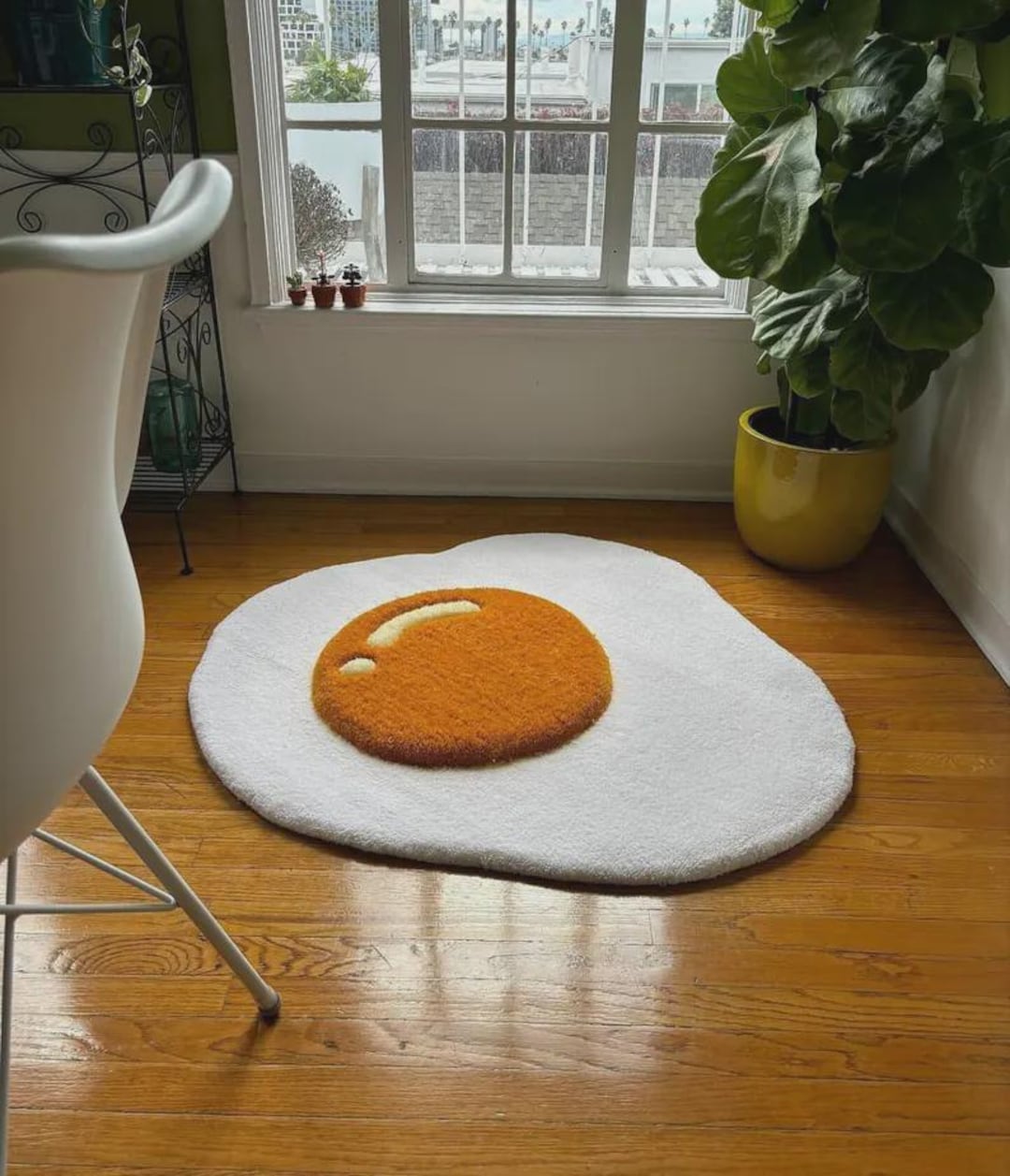Food Shaped Rug Fried Egg Rug, Novelty Food Shape Carpet, Handmade Tufted Floor Mat - Etsy