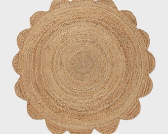 Handwoven Round Jute Rug: Boho Braided Eco-Friendly Floor Mat