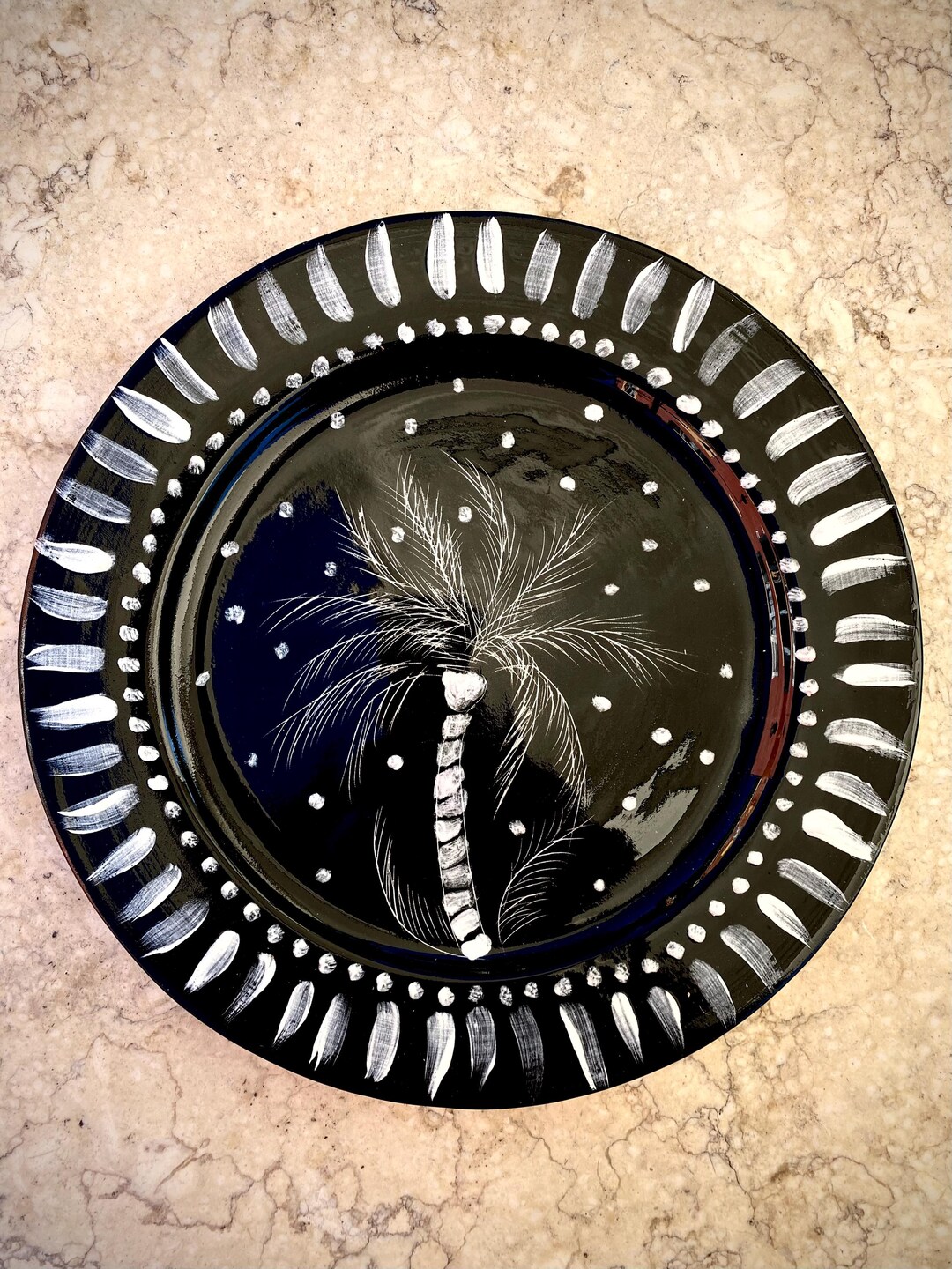 Palm Tree Pattern Plate, Design - Etsy