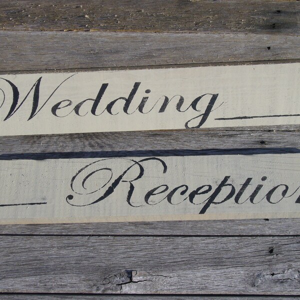 Rustic  Wood woodland Wedding Reception Sign direction arrow  sign