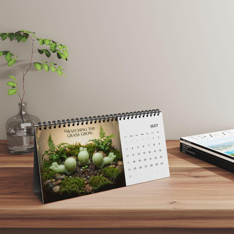Smiski Inspired 2026 Calendar | Kawaii Aesthetic Mini Figure Art | Monthly Planner Gift image 7