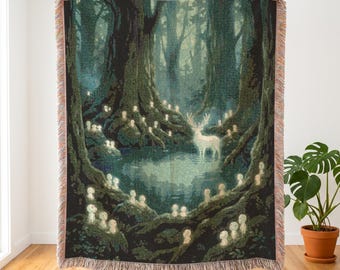 Gewebte Decke inspiriert von Prinzessin Mononoke | Kodama | Moody Decor