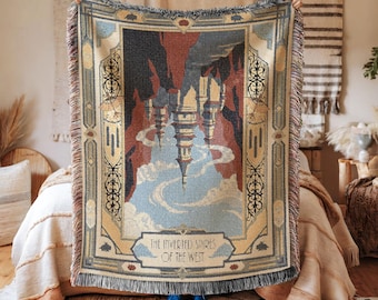 ATLA-inspirierte westliche Lufttempel-Webdecke, Canyon-Anime-Wandteppich