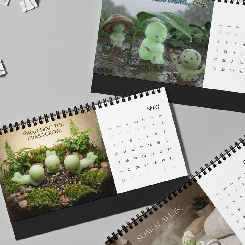 Smiski Inspired 2026 Calendar | Kawaii Aesthetic Mini Figure Art | Monthly Planner Gift image 4