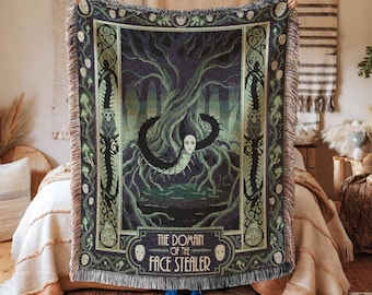 ATLA Inspired Face Stealer Woven Blanket, Spirit World Anime Tapestry