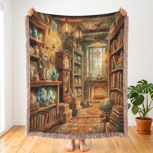 Whisper of the Heart Inspired Magical Antique Shop Woven Tapestry Blanket