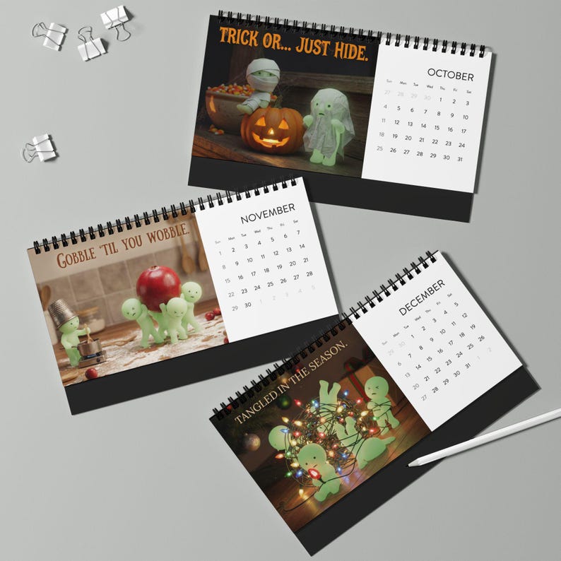 Smiski Inspired 2026 Calendar | Kawaii Aesthetic Mini Figure Art | Monthly Planner Gift image 6