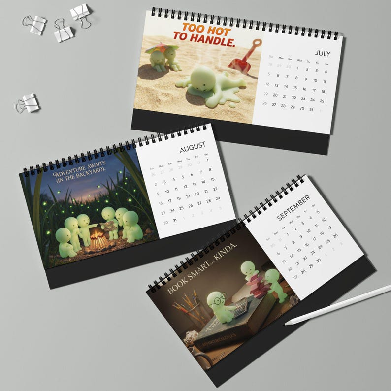 Smiski Inspired 2026 Calendar | Kawaii Aesthetic Mini Figure Art | Monthly Planner Gift image 5