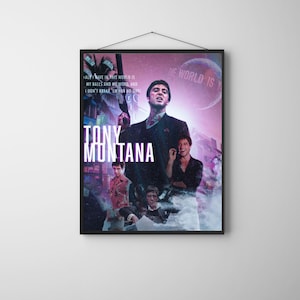 Scarface Poster, The World Is Yours Quote Wall Art, Tony Montana Print, Motivational Movie Decor