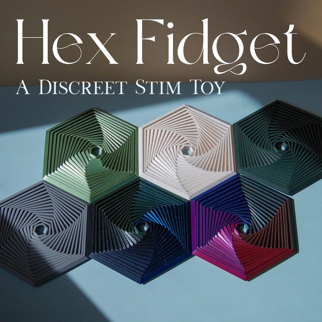 Hex Fidget Spinner Desk Toy Discreet Sensory Focus Tool for Anxiety ...