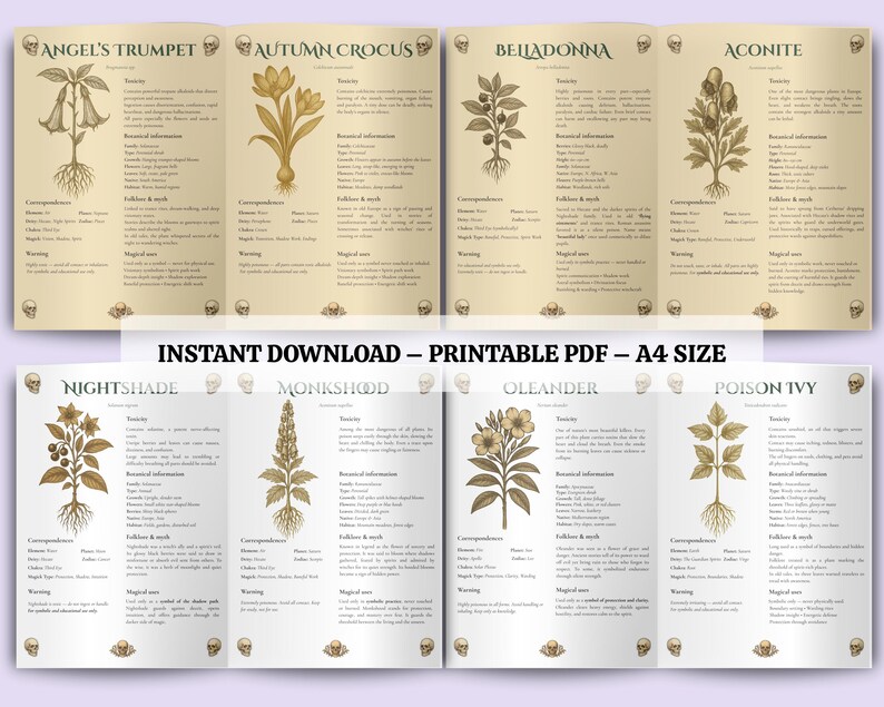 Baneful Herbs Grimoire Printable PDF – Poisonous Plants for Witchcraft & Ritual Magic | BOS Correspondence Pages image 3